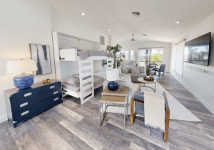 Fully furnished living space with bunkbed